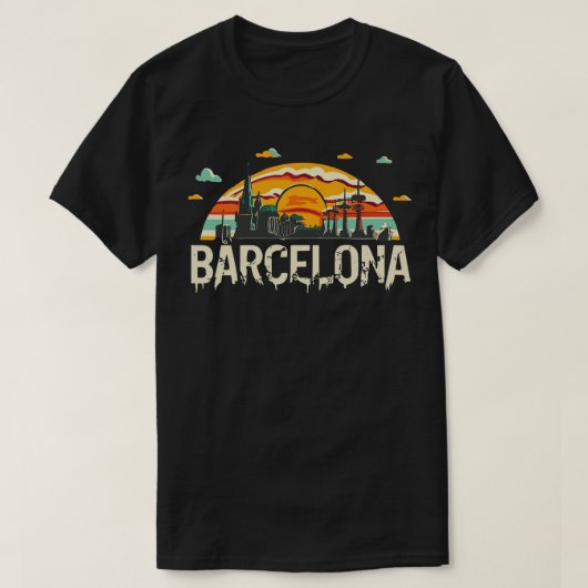 スペインのバルセロナシティ Tシャツ (デザイン正面)