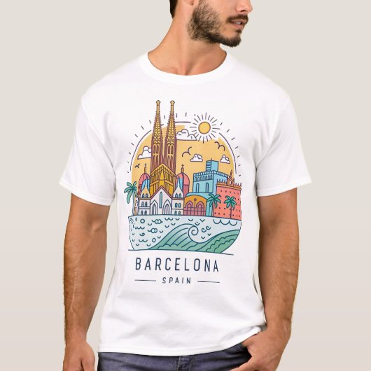 スペインのバルセロナ Tシャツ (正面)