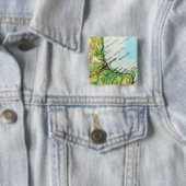 スペインのバレンシア市を指すピンによって地図を描いて下さい 缶バッジ (インサイチュ)