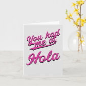 スペインのバレンタインカード - You Had me at Hola カード (黄色い花)