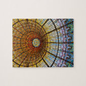 スペインのパラオ・デ・ムシカ島のステンドグラス天井 ジグソーパズル (横)