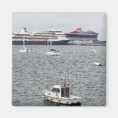 スペインのビルバオ港でクルーズ船 | 冷蔵庫 マグネット (正面)