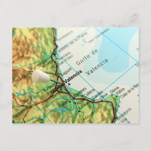 スペインのピン地図,バレンシア ポストカード