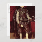 スペインのフィリップ4世のブラウンアンドシルバー ポストカード (正面/裏面)