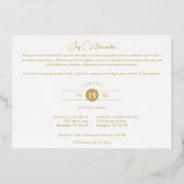 スペインのフォトラグジュアリートレンディーさくらんぼブロッサムVX 箔招待状 (裏面)