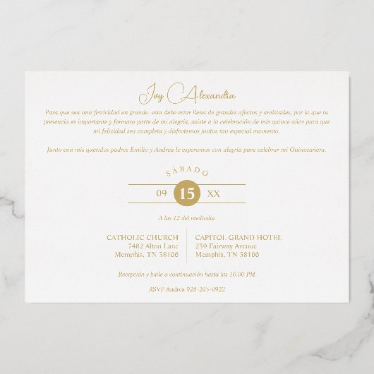 スペインのフォトラグジュアリートレンディーさくらんぼブロッサムVX 箔招待状 (裏面)