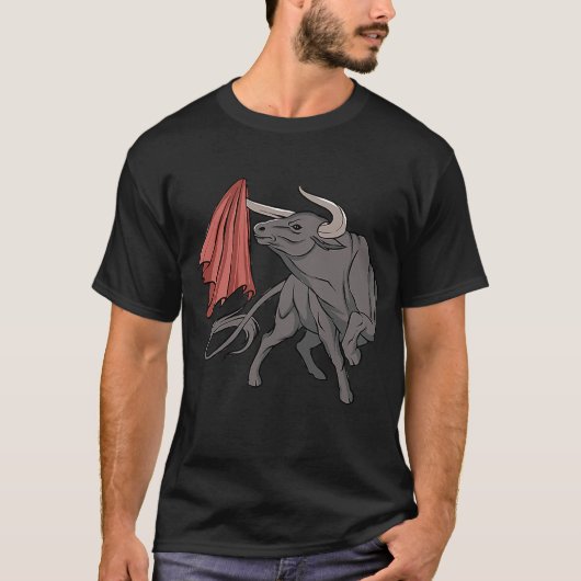 スペインのフラッグブルズとの闘牛 Tシャツ (正面)