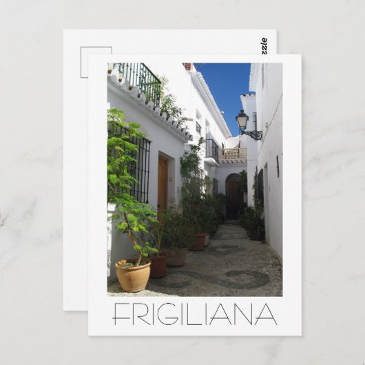 スペインのフリギリアナの狭い通りで ポストカード (正面/裏面)