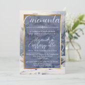 スペインのフローラエレガントティーパーティー50誕生日 招待状 (スタンド正面)