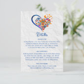 スペインのフローラハートと蝶メキシ結婚カン 招待状 (スタンド正面)