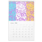 スペインのフローラプリント カレンダー (1月 2026)