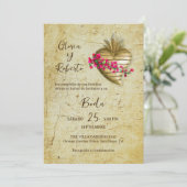 スペインのフローラ・ミラロ・ハート・メキシ結婚コ 招待状 (スタンド正面)