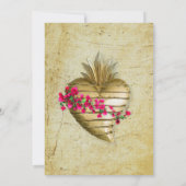 スペインのフローラ・ミラロ・ハート・メキシ結婚コ 招待状 (裏面)