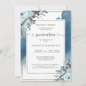 スペインのブルークインチェニェラ水彩画とフローラ 招待状 (正面)
