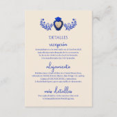 スペインのブルーシャンパンハートメキシ結婚カン エンクロージャーカード (正面)