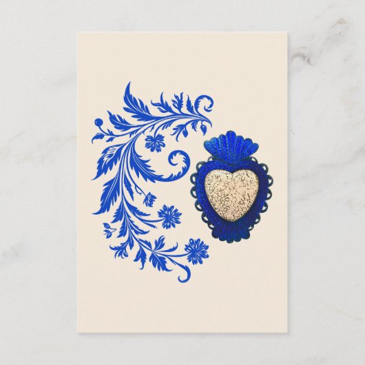 スペインのブルーシャンパンハートメキシ結婚カン エンクロージャーカード (裏面)