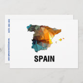 スペインのポリゴンモザイク地図 招待状 (正面/裏面)