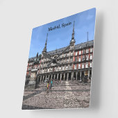 スペインのマドリッドにある広場の漫画アート スクエア壁時計 (傾斜)