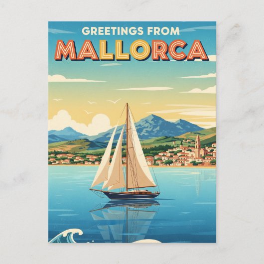 スペインのマヨルカ島からの挨拶 旅行 ポストカード (正面)