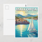 スペインのマヨルカ島でのヨット旅行 ポストカード (正面/裏面)