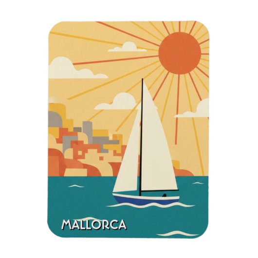 スペインのマヨルカ島でのヨット旅行 マグネット (縦)