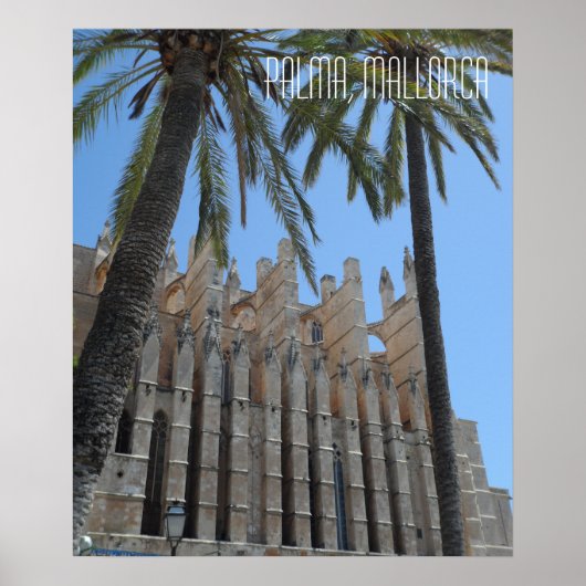 スペインのマヨルカ島パルマ大聖堂の休暇 ポスター (正面)
