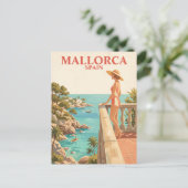 スペインのマヨルカ島 伝統的な旅行 バレアレス諸島の海岸 ポストカード (スタンド正面)
