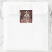 スペインのマリア・アンナ女王は赤いドレスを着ている スクエアシール (バッグ)