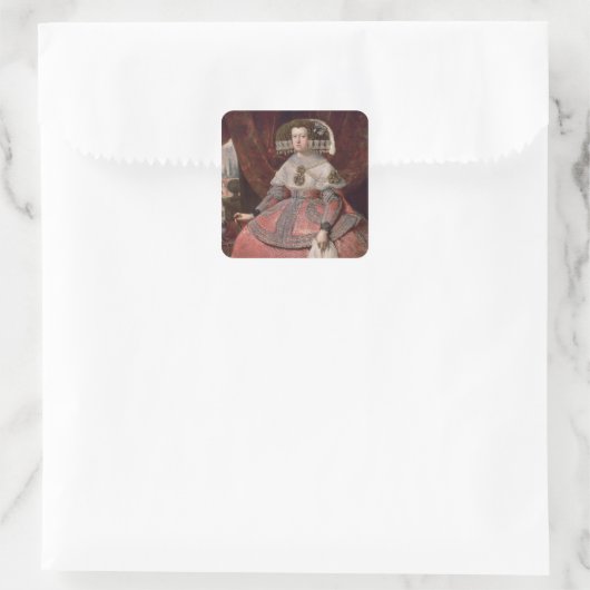 スペインのマリア・アンナ女王は赤いドレスを着ている スクエアシール (バッグ)