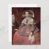 スペインのマリア・アンナ女王は赤いドレスを着ている ポストカード (正面/裏面)
