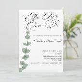 スペインのミニマモダン結婚リスト婚約パーティ 招待状 (スタンド正面)