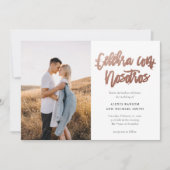スペインのモダンCelebra con Nosotros写真結婚の 招待状 (正面)