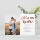 スペインのモダンCelebra con Nosotros写真結婚の 招待状 (スタンド正面)