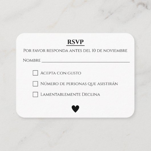 スペインのレトロカセットテープ 50周年記念 RSVP エンクロージャーカード (裏面)