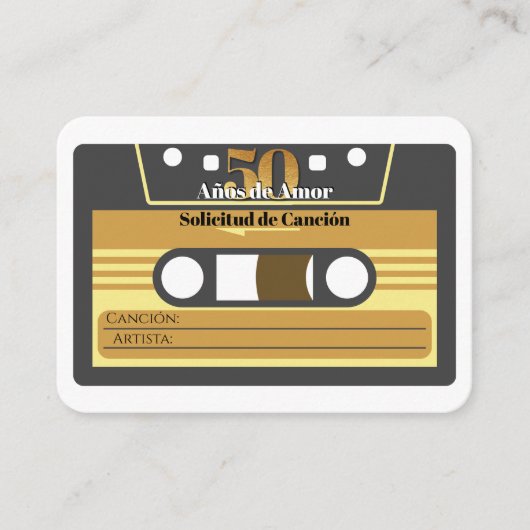 スペインのレトロカセットテープ 50周年記念 RSVP エンクロージャーカード (正面)