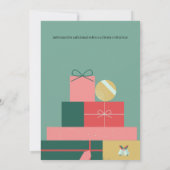 スペインのレトログリーンフェスティバルギフトクリスマスパーティー 招待状 (裏面)