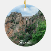 スペインのロンダにある古い歴史的な橋 セラミックオーナメント (裏面)