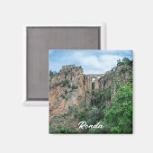 スペインのロンダにある古い歴史的な橋 マグネット (正面/裏面)