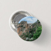 スペインのロンダにある古い歴史的な橋 缶バッジ (正面&裏面)