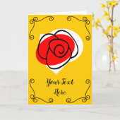 スペインのローズコーナーテキスト縦グリーティングカード カード (黄色い花)