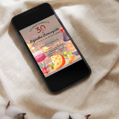 スペインのワイン&チーズテイスティング30th誕生日パーティー 招待状