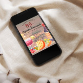 スペインのワクールイン&チーズテイスティング85誕生日 招待状