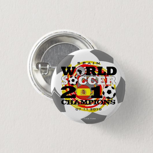 スペインのワールドカップ2010のチャンピオンボタン 缶バッジ (正面&裏面)