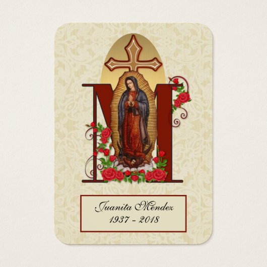 スペインのヴァージンメアリーバラ宗教的祈りの言葉カード (正面)