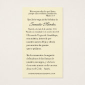 スペインのヴァージンメアリーバラ宗教的祈りの言葉カード (裏面)