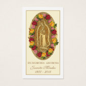 スペインのヴァージンメアリーバラ葬儀祈りの言葉カード (正面)