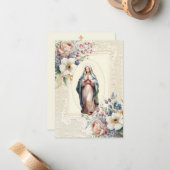 スペインのヴァージンメアリー葬儀記念祈りの言葉 ノートカード (正面/裏面インサイチュ)