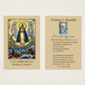 スペインのヴァージンメアリ葬儀祈りの言葉ホリーカード (正面&裏面)