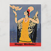 スペインのヴィンテージの女性からのバースデーソング ポストカード