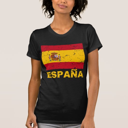 スペインのヴィンテージの旗 Tシャツ (正面)